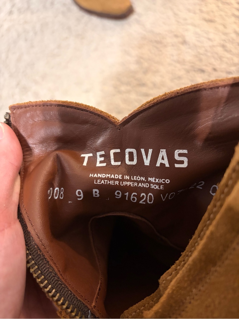 Tecovas Tan Suede Western Ankle Boots - Picture 2 of 4